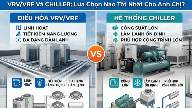Phân Biệt Điều Hòa Công Nghiệp VRV/VRF Và Chiller: Lựa Chọn Nào Tốt Nhất Cho Anh Chị?