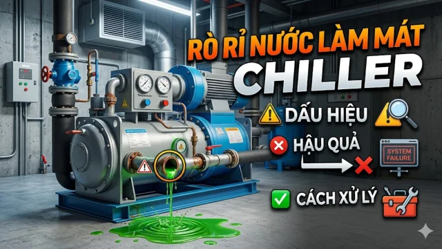 Rò Rỉ Nước Làm Mát Trong Máy Nén Chiller: Dấu Hiệu, Hậu Quả Và Cách Xử Lý Từ Kỹ Sư Điện Lạnh