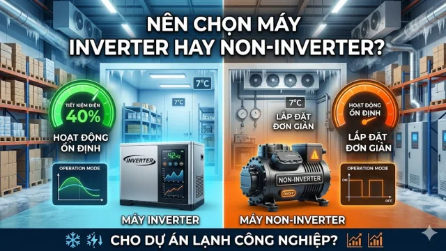 Nên chọn máy Inverter hay Non-Inverter cho dự án lạnh công nghiệp?