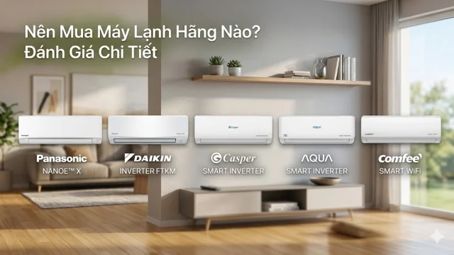 Nên Mua Máy Lạnh Hãng Nào? Đánh Giá Chi Tiết Panasonic, Daikin, Casper, Aqua, Comfee