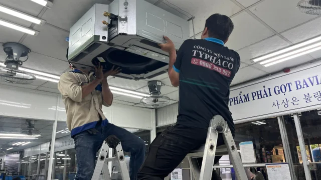 Thi Công Máy Lạnh Âm Trần Cassette LG 5HP Cho Công Ty Điện Tử TT - Dĩ An, Bình Dương