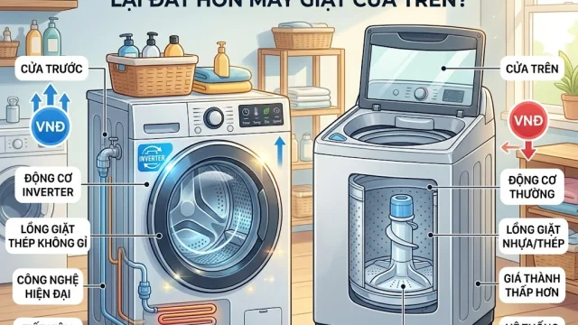 Tại Sao Máy Giặt Cửa Trước Lại Đắt Hơn Máy Giặt Cửa Trên?