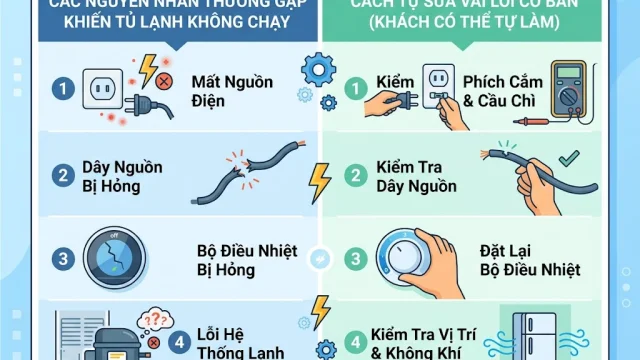 Tủ Lạnh Không Chạy: Nguyên Nhân Thường Gặp Và Cách Tự Khắc Phục Đơn Giản