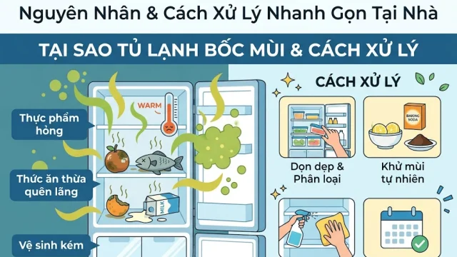 Tủ Lạnh Bốc Mùi Khó Chịu? Nguyên Nhân Và Cách Xử Lý Nhanh Gọn Tại Nhà