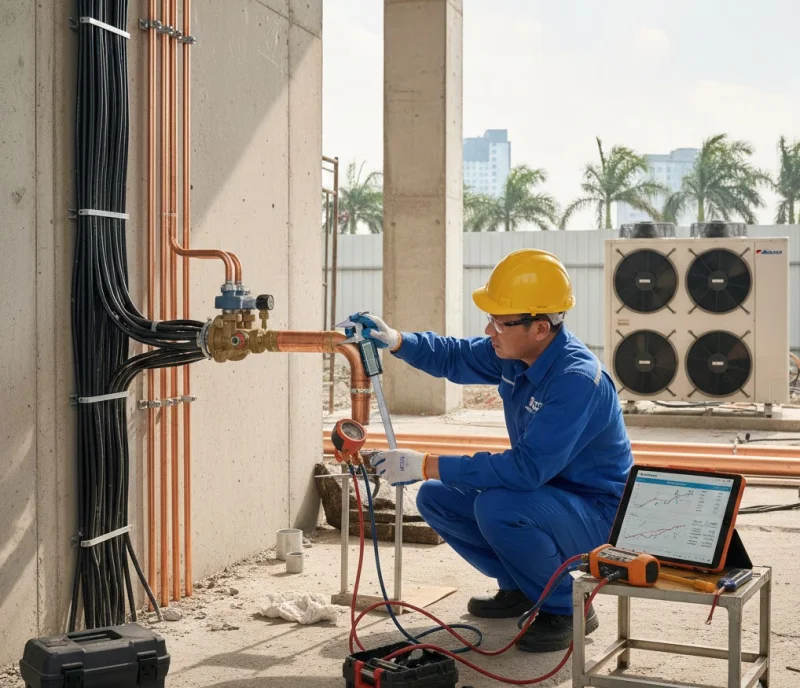 Cách tính toán và lựa chọn ống đồng cho hệ thống máy lạnh VRV/VRF công suất lớn.