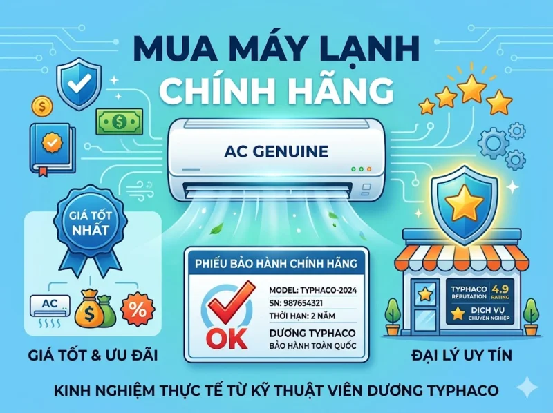 Bí Quyết Mua Máy Lạnh Chính Hãng Giá Tốt: Lưu Ý Về Phiếu Bảo Hành và Đại Lý