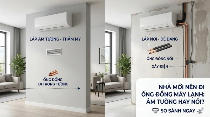 Có Nên Đi Ống Đồng Máy Lạnh Âm Tường Không?