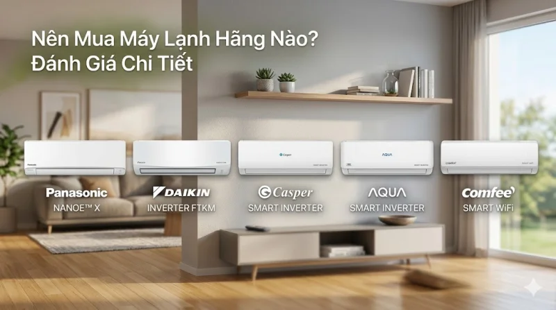 Nên Mua Máy Lạnh Hãng Nào? Đánh Giá Chi Tiết Panasonic, Daikin, Casper, Aqua, Comfee