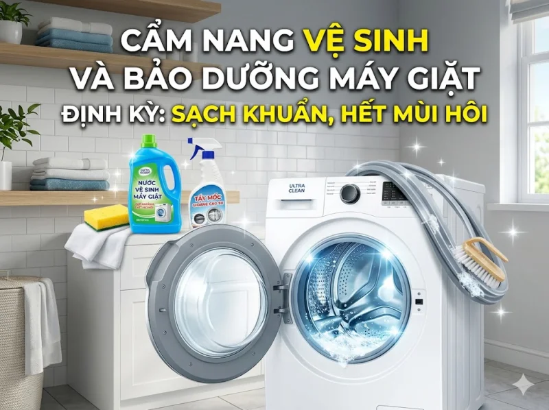 Cẩm Nang Vệ Sinh Và Bảo Dưỡng Máy Giặt Định Kỳ: Sạch Khuẩn, Hết Mùi Hôi
