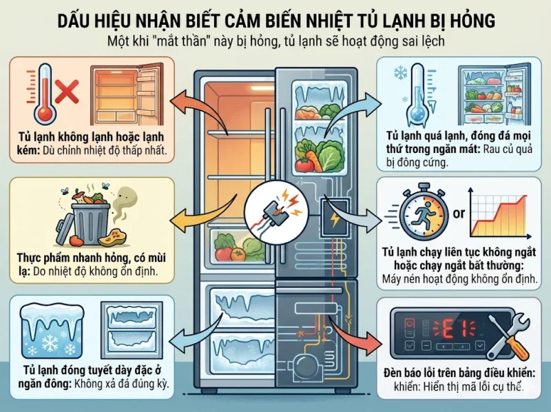Cảm Biến Nhiệt Tủ Lạnh Là Gì? Dấu Hiệu Hỏng & Cách Tự Thay Đơn Giản