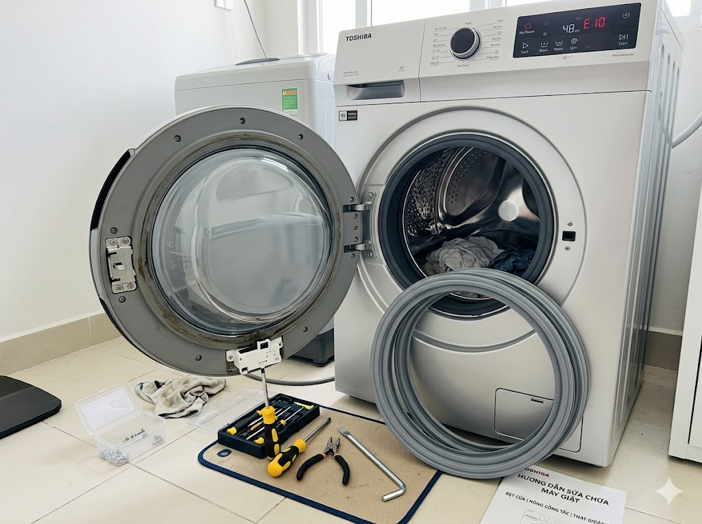 Thợ Typhaco sửa máy giặt Panasonic tại chung cư ở Dĩ An, Bình Dương
